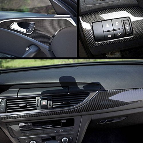 DIYAH 6D High Gloss Black Carbon Fiber Vinyl 12" x 60" / 1 FT x 5 FT Bubble Free Air Release Car Wrap Film Automotive DIY ...