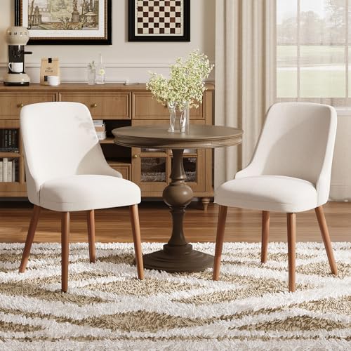 MALOL Dining Chairs Set of 2, Upholstered Dining Room Chair with Wood Legs, High-Back Padded Kitchen Chairs for Dining Roo...