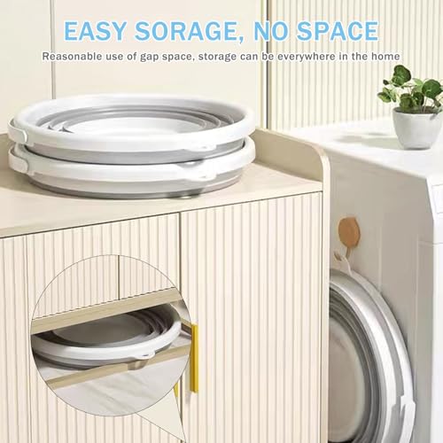 2-Pack Collapsible Buckets - 2.6 Gallon (10L) Large Capacity, Essential for RV, Garden Cleaning, Car Washing, Camping, Fis...