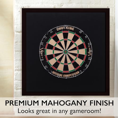Viper Championship Wood Framed Sisal Dartboard Backboard with Optional Dry Erase Cricket Scorebord and Dart & Accessory Storage Caddy, Dark Mahogany Finish