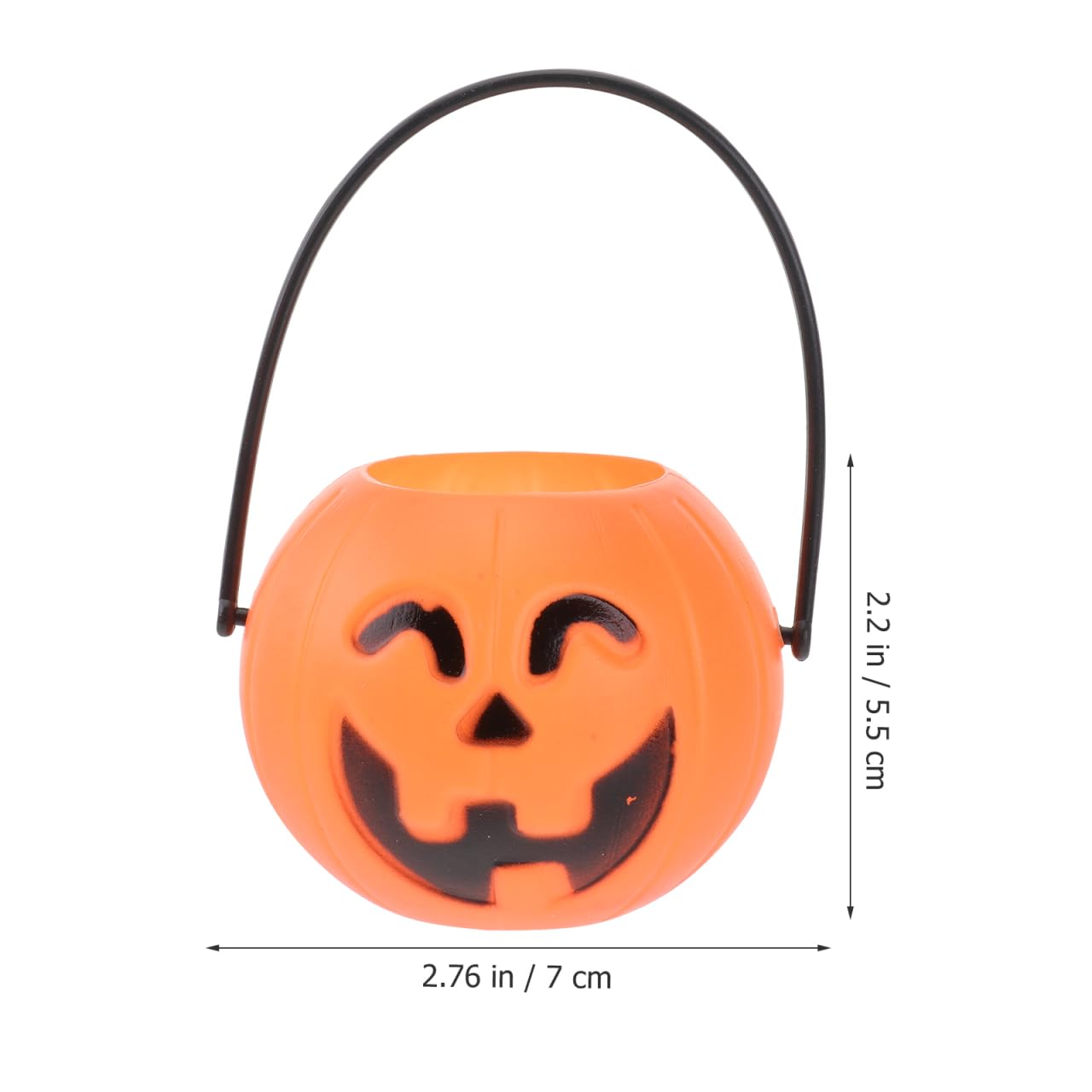 Cabilock 36pcs Halloween Mini Pumpkin Bucket, Plastic Trick Treat Candy Holder for Kids Halloween Party Supplies, Smiling Eyes Pumpkin Pail for Candy Storage and Decorations