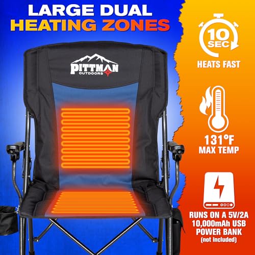 Pittman - Heated Camping Chair for Adults - The Perfect Heated Chairs for Outdoor Sports or Elevating Your Campsite. Heate...