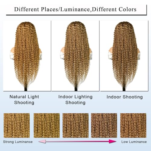 Honey Blonde Wig Deep Wave Lace Front Wig Human Hair Pre-Plucked Blonde 13x6 Hd Lace Front Wig 180% Density For Women
