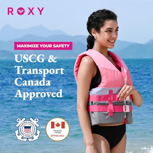 ROXY Women's Life Vest and Kids Life Vest, USCG Approved PFD, Light-Weight EPE Foam Life Jacket with Quick-Release Buckles...