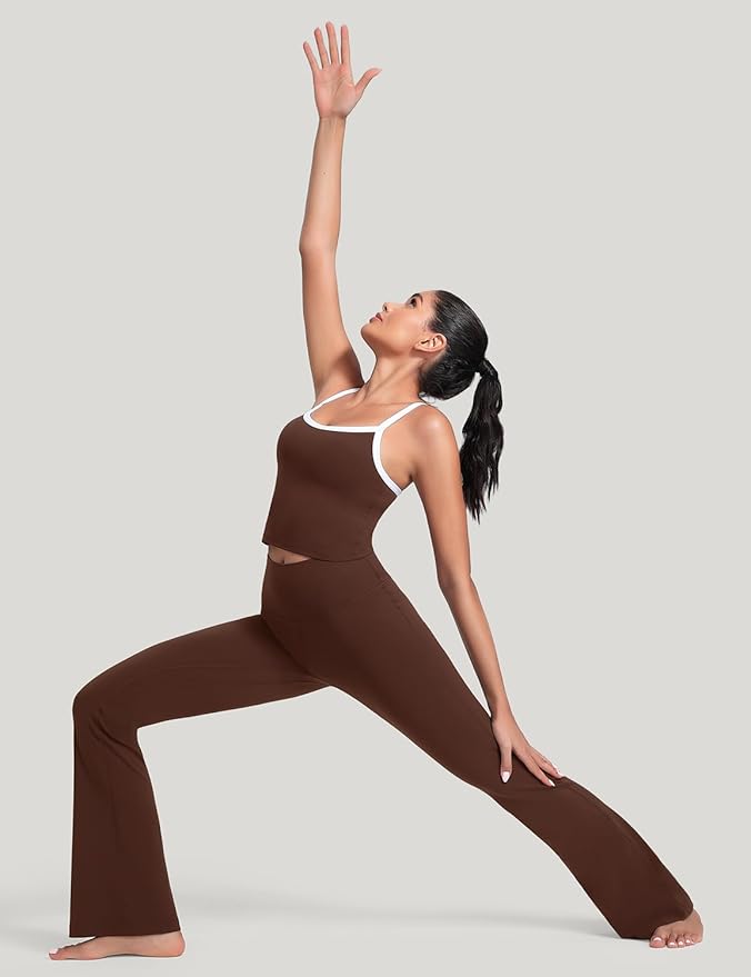 HeyNuts Harmony Flare Leggings 29"/30.5"/32.5"/34.5", High Waisted Tummy Control Wide Leg Bootcut Yoga Pants Lounge Soft