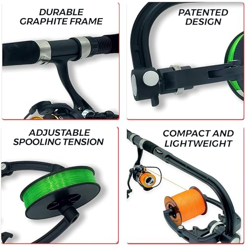 American Spirit Fishing Line Spooler, No Line Twist, Portable Line Winding System, Zero Twist Line Spooler for Reels or Ca...