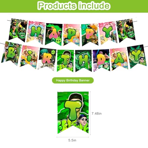 PINUO 𝓕𝓮𝓻𝔁𝔁𝓸 Birthday Party Supplies,Rapper Singer 𝓕𝓮𝓻𝔁𝔁𝓸 Party Decorations Includes Happy Birthday Banner,Cak...