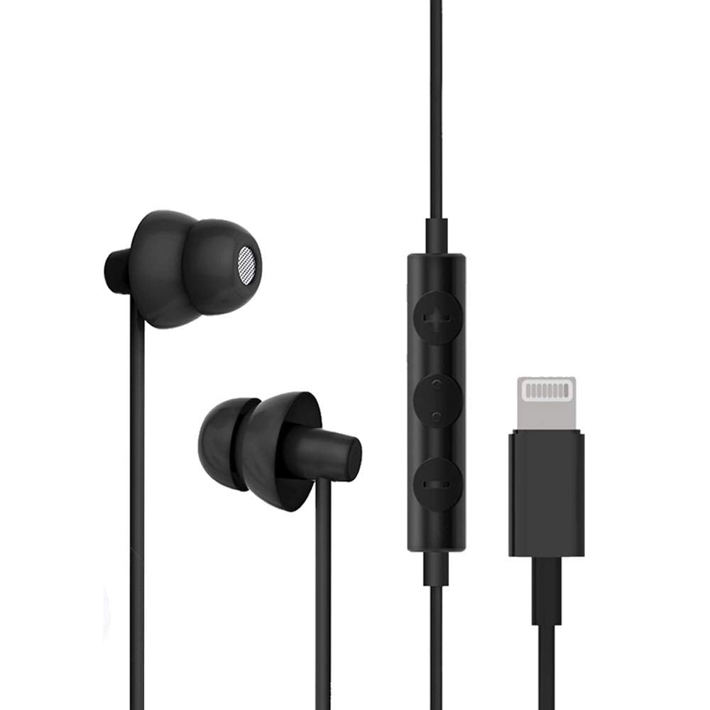 MAXROCK Lightning Wired Sleep Earphones for iphone14,13,12,11,10,9,8,Xmax,7 -Like New