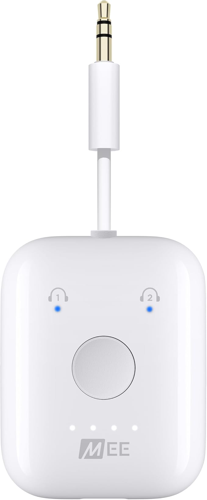 MEE audio Connect Air in-Flight Bluetooth Wireless Audio Transmitter Adapter for up to 2 AirPods / Other Headphones; Works with All 3.5mm Aux Jacks on Airplanes, Gym Equipment, TVs, & Gaming Consoles