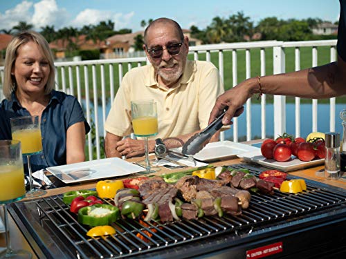 My Hibachi BBQ 3-in-1 Sit Around Grill with Flat Top Teppanyaki Griddle, BBQ Rack and Cast Iron Grill - Propane Gas and St...