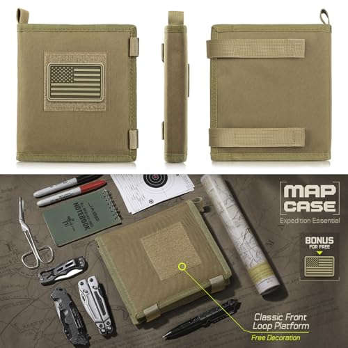 LIVANS Tactical Pouch Military Map Case Holder Army Foldable Map Storage Pouch Multifunctional for Outdoors or Hiking - 1...