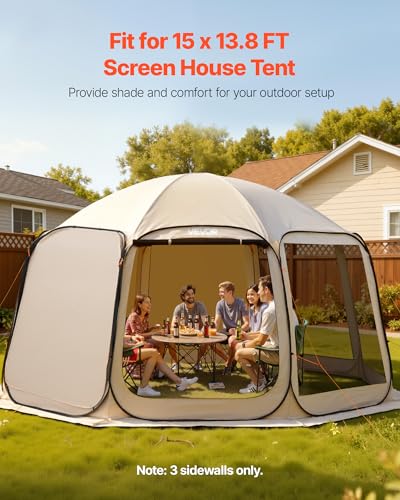 VEVOR Sidewalls for Screen House Gazebo, for VEVOR 15 x 13.8 ft Screen House Tent, Sun Protection, 5.51 x 5.25 ft 300D Oxf...