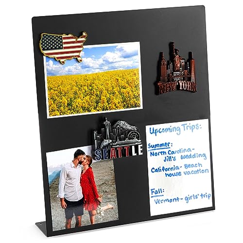 Juvale Magnet Board - Black, 12.6 x 11 x 2.6 in - Standing Magnetic Board for Desk & Wall - Magnetic Display for Memos, Ph...