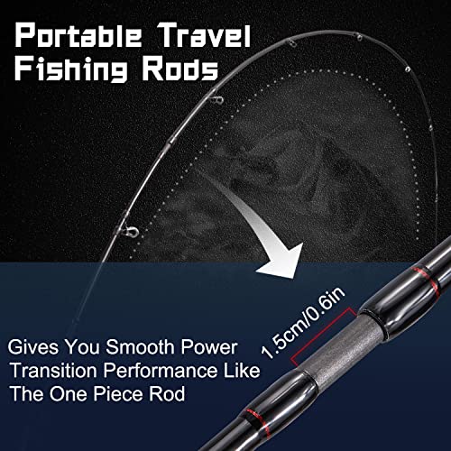 Sougayilang Fishing Rods, Spinning Rods and Casting Fishing Rods, with Full Carbon Fiber Handle, 24T Carbon Fiber 2PCS Fis...