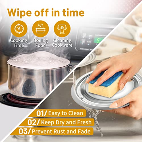COZZIVITA 4-Piece Drip Pans Set - Compatible with GE Stoves - Chrome Finish Electric Stove Burner Drip Pans - 2 x 6inch, 2...