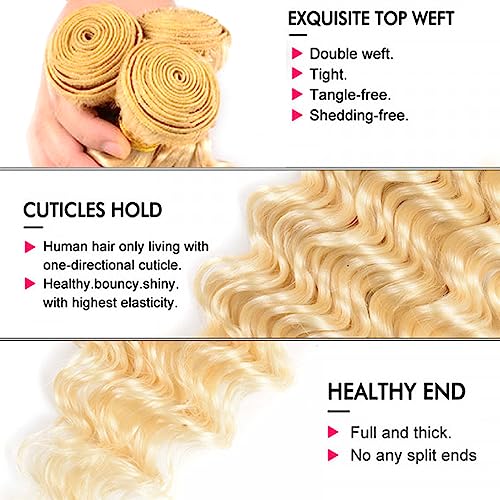 Highlight Bundles Blonde Human Hair Bundles #27 Kinky Curly Bundle 24 26 28 inch Honey Blonde Human Hair Bundle
