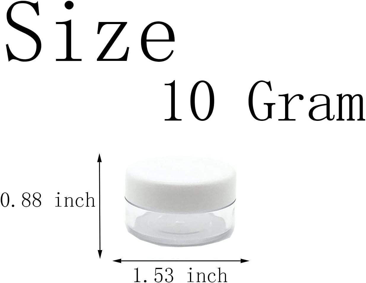 30 Pcs Sample Containers, 10 Gram Mini Sample Jars for Cosmetic, Eye shadow, White Lid