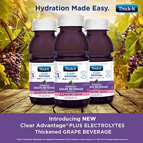 Thick-It Clear Advantage Mildy Thick Grape Drink Plus Electrolytes, Nectar Consistency, Swallowing Aid, Hydration on the G...