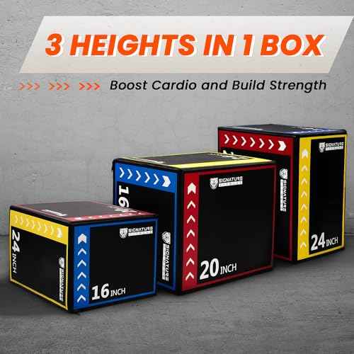 Fitvids Foam Plyo Jumping Exercise Box, 16¡±x20¡±x24¡± plyometric jump box for Home Gym Workout, High Density Foam Core and Non-Slip Surface, Suitable for Box Jumps, Step-Up, Box Squat, Fitness Training