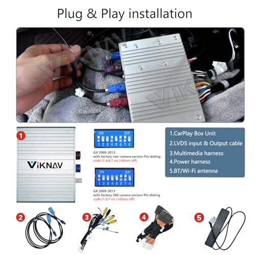 for Lexus GX 2009-2013 Wireless CarPlay Android Auto Linux Interface Box Fit for Original Car Radio Upgrade GPS Navigation