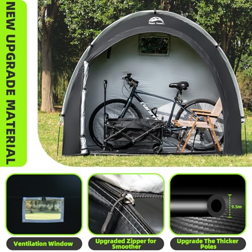 Happy Travel Bike Storage Tent Shed, Outdoor Waterproof Bicycle Covers Shelter with Window for 2/3/4/6 Bikes,Oversized Out...