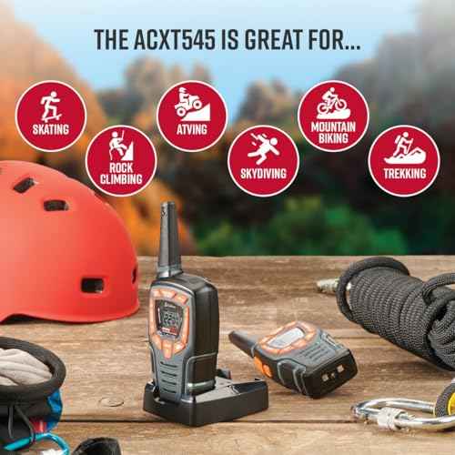 Cobra ACXT545 Weather-Resistant Walkie Talkies - Rechargeable, 22 Channels, Long Range 28-Mile Two-Way Radio Set (2-Pack)