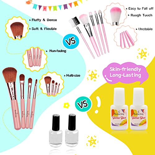Temporary Glitter Tattoo Kids, Eleanore's Diary 31 Glitter Colors,165 Unique Stencils,2 Glue,4 Brushes,Adults & Kids Arts ...