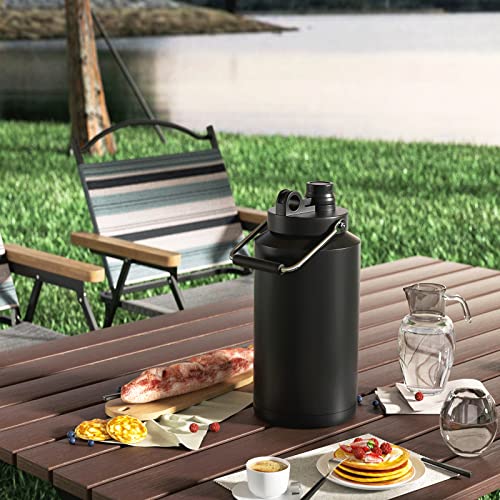 Kerilyn Insulated Gallon Jug with Handle, One Gallon, 128oz Stainless Steel, Large Double Vacuum Water Bottle for Hot & Co...