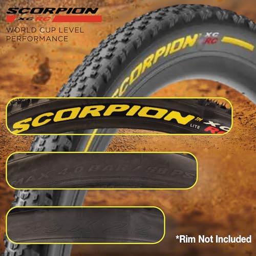 Pirelli Scorpion XC RC Yellow Label (29 x 2.2) Peak Performance for Demanding XC Racing SmartGRIP Compound ProWALL Technology Versatile Tread Design