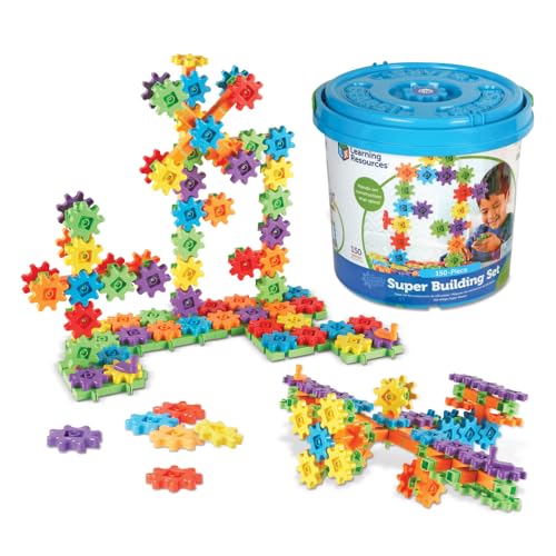 Learning Resources Gears! Gears! Gears! Super Building Toy Set, STEM Toys, Construction Toys, Gears for Kids, 150 Pieces, ...