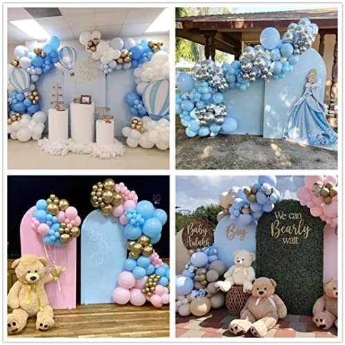 ittsmnt Arched Backdrop 2.5X6ft Light Blue Arch Wall Covers Stretchy Photography Background for Party Decorations Wedding ...