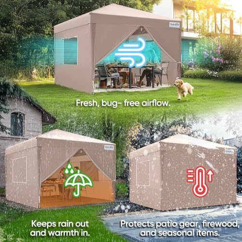 Quictent Privacy 10x10 Pop up Canopy Tent with Sidewalls and Roll-up Ventilated Windows, One Person Setup, Easy Outdoor Co...