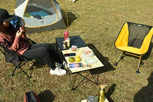 iClimb 1 Folding Table and 1 Anti-Sinking Large Feet Chair Bundle, Ultralight Compact for Single Person Outdoor Backpackin...