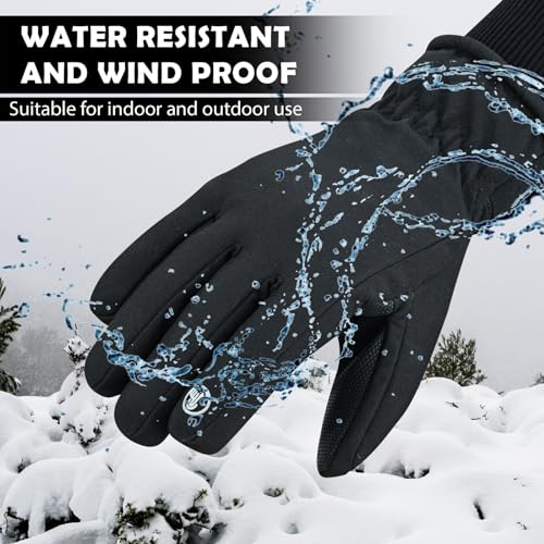 WESTWOOD FOX Waterproof Winter Gloves for Men & Women,Windproof, Warm Ski Gloves, Touchscreen, Anti-Slip Grip Gloves for C...