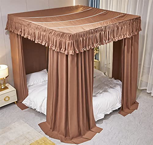 VETHIN Elastic Roof Style Four Corner Post Princess Bed Canopy Curtains Cozy Breathable Tent Canopy Mosquito Net for Girls...