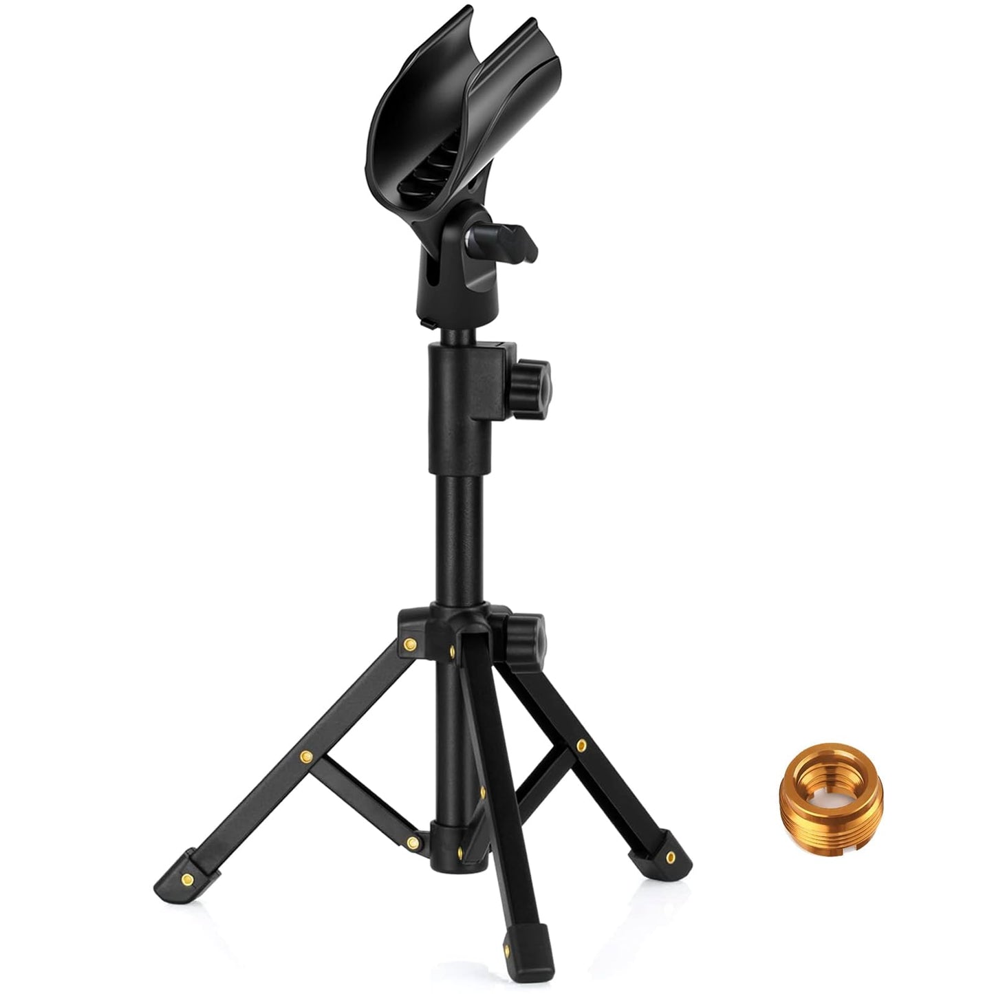 Jctriway Tabletop Mic Stand, Adjustable Desktop Microphone Stand With Mic Clip And 5/8 Male To 3/8 Female Screw For Most Microph