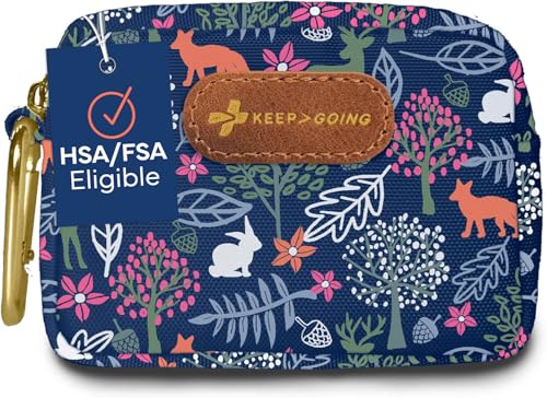 KeepGoing Small Travel First Aid Kit Kids – 60 Pc. Mini First Aid Kit for Purse, Diaper Bag, & Backpack with Latex-Free Ba...