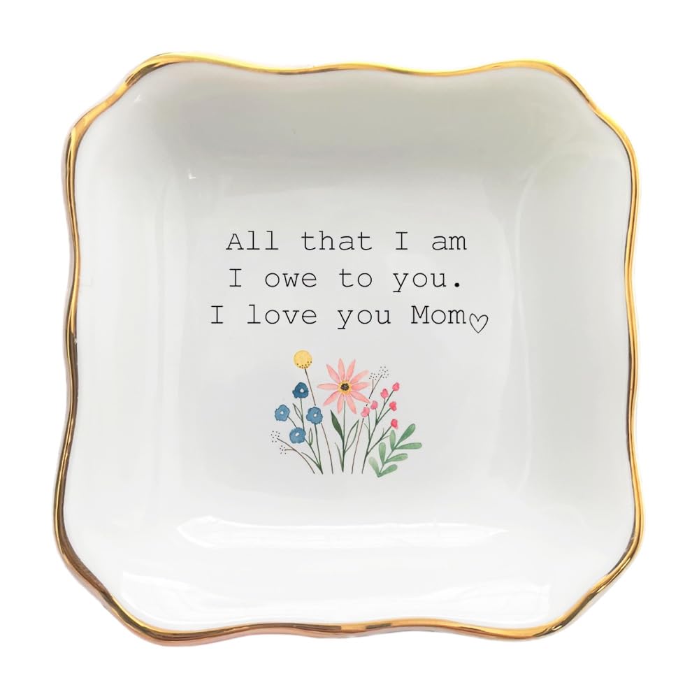 BAT TRANG Ceramic Jewelry Dish, Mother of The Bride Wedding Gift, Bridal Shower Gift, Gifts for Mom from Bride, Mom Gift, Birthday Gift, (All That I am)