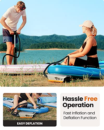 OutdoorMaster 20PSI High Pressure SUP Air Pump, The Cachalot 2 Mini Paddle Board Pump, Intelligent Dual Stage Inflation & ...