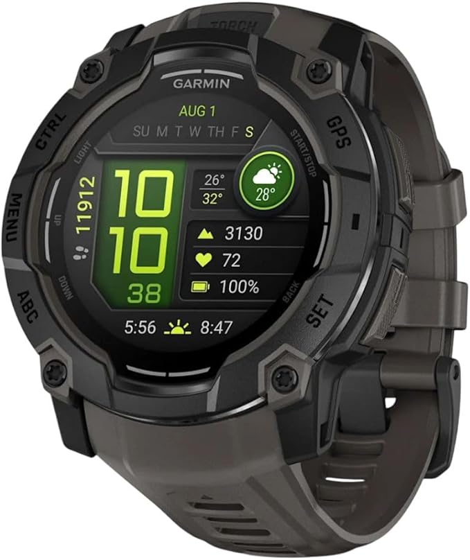 Garmin Instinct® 3 50mm, AMOLED Display, Rugged Outdoor GPS Smartwatch, Metal-Reinforced Bezel, Built-in Flashlight, Up to...