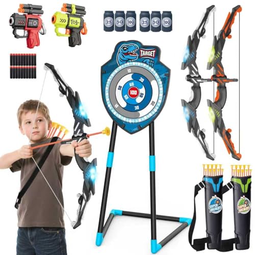 VROGTIK LED Standing Target Archery Set with Bow & Arrows for Kids 4-12 Years Old, Outdoor Sports Toy Gift for Boys & Girl...