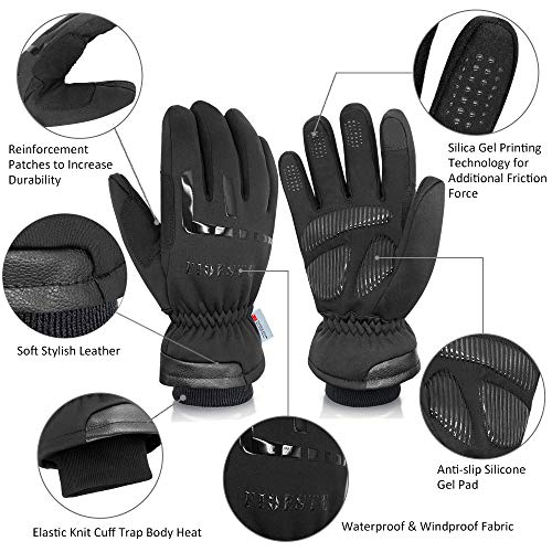 FIDESTE -40℉ Waterproof Winter Thermal Gloves-3M Thinsulate Windproof Touch Screen Warm Gloves-for Driving Cycling-for Wom...