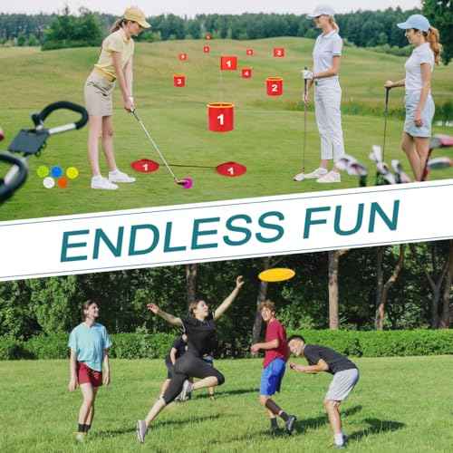 Golf Yard Bucket Games 6 Holes Golf Practice Game with Flag, Golf Chipping Game for Kids and Adults Outdoor Indoor Park, Beach, Backyard, Lawn