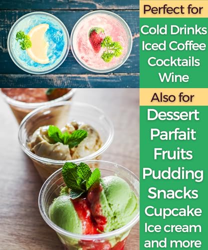 Aatriet 40 Pack 9 oz Clear Plastic Cups, 9oz Clear Disposable Punch Cups Wine Glasses, Sturdy Recylable Small Drinking Cup...