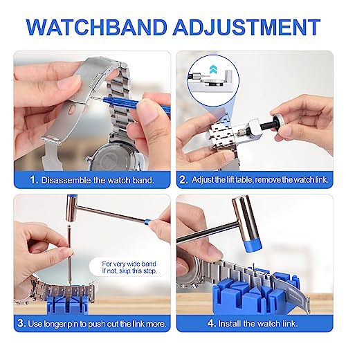 JOREST Watch Link Removal Tool Kit, Watch Band Tool for Watch Repair, Bracelet Adjustment, Replacement and Resizing, Watch...