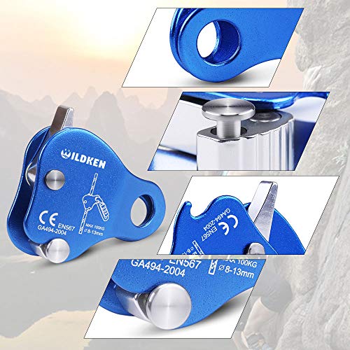 WILDKEN Climbing Ascender Fall Protection Belay Device Climbing Rope Grab for Rock Climbing Mountaineering Tree Arborist E...