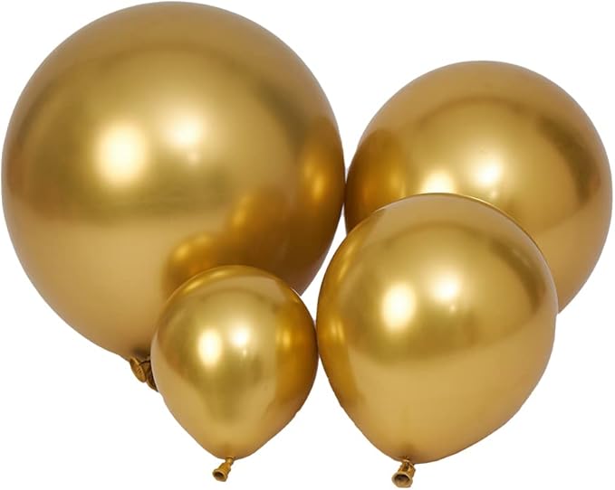 Latex Balloons, 100-Pack Different Sizes 18 12 10 5 Inch Party Balloon Garland Kit (Gold)