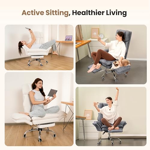 Big and Tall Office Chair, Flip Armrests for Pets & Cross Legged Sitting, Executive Ergonomic Computer Gaming Chair with F...