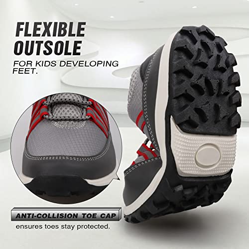 UOVO Boys Sneakers - Boys Hiking Tennis Running Shoes - Kids Waterproof Athletic Outdoor Sneakers - Non-Slip Comfortable (...