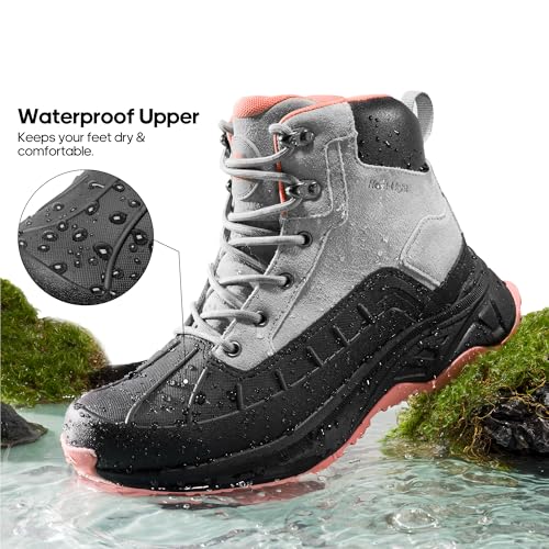 NORTIV 8 Women's Waterproof Hiking Boots Outdoor Trekking Camping Trail Hiking Boots